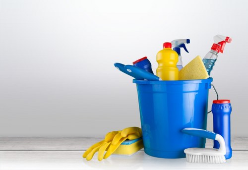 Team conducting after builders cleaning