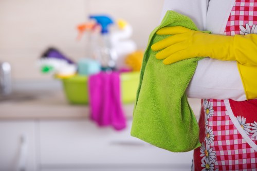 Gloves, aprons and PPE laid out for cleaning staff