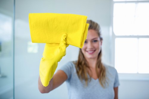 Protective gloves and safety equipment for cleaning tasks