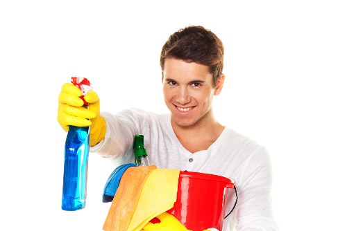 Kitchen countertop with cleaning tools